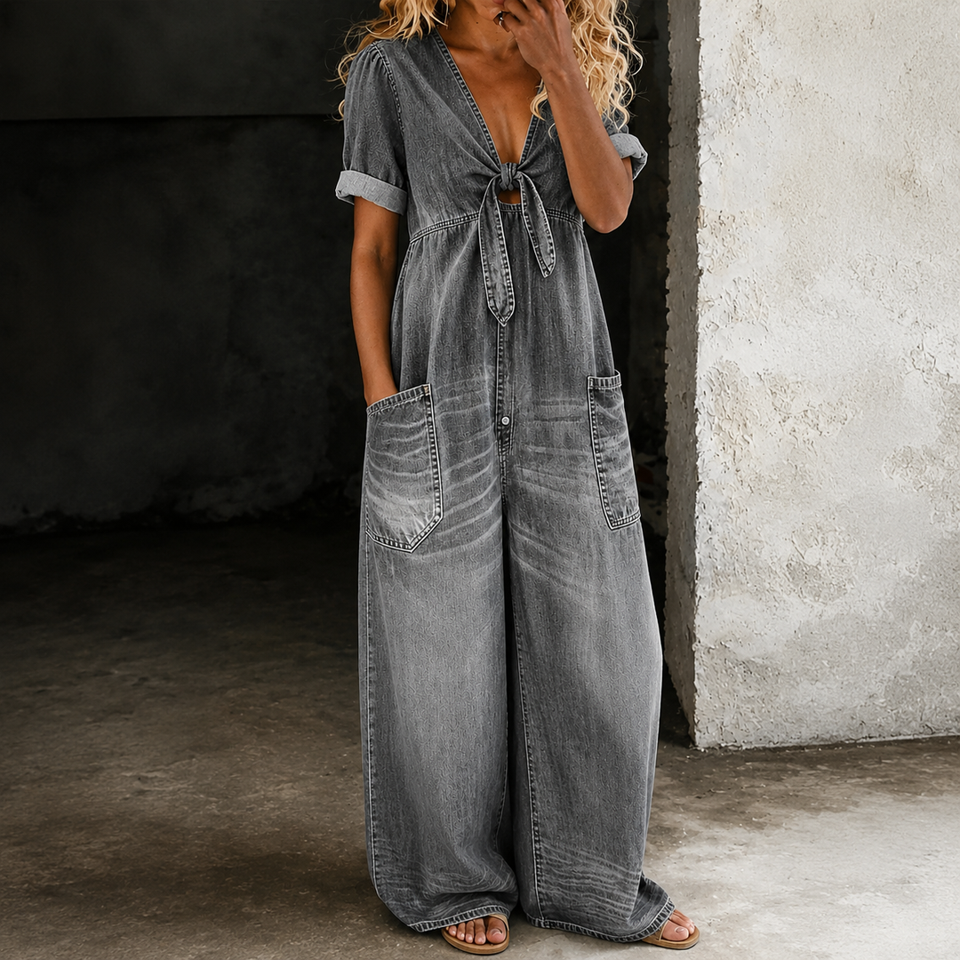 Maya | Denim-jumpsuit med vide ben